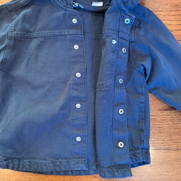 Zara Boys Hooded Navy Blue Snap Closure Denim Jacket MSRP $45 | Size 3-4 Years - Picture 7 of 13